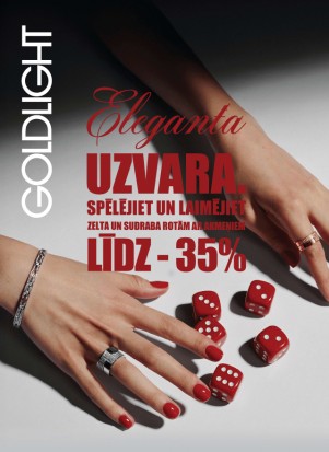 Eleganta uzvara. Spēlējiet un laimējiet atlaides zelta un sudraba rotām ar akmeņiem līdz -35%