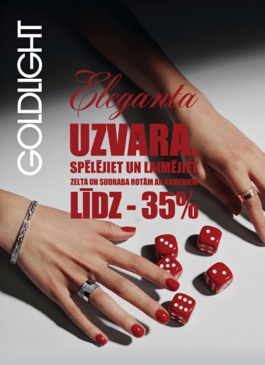 Eleganta uzvara. Spēlējiet un laimējiet atlaides zelta un sudraba rotām ar akmeņiem līdz -35%